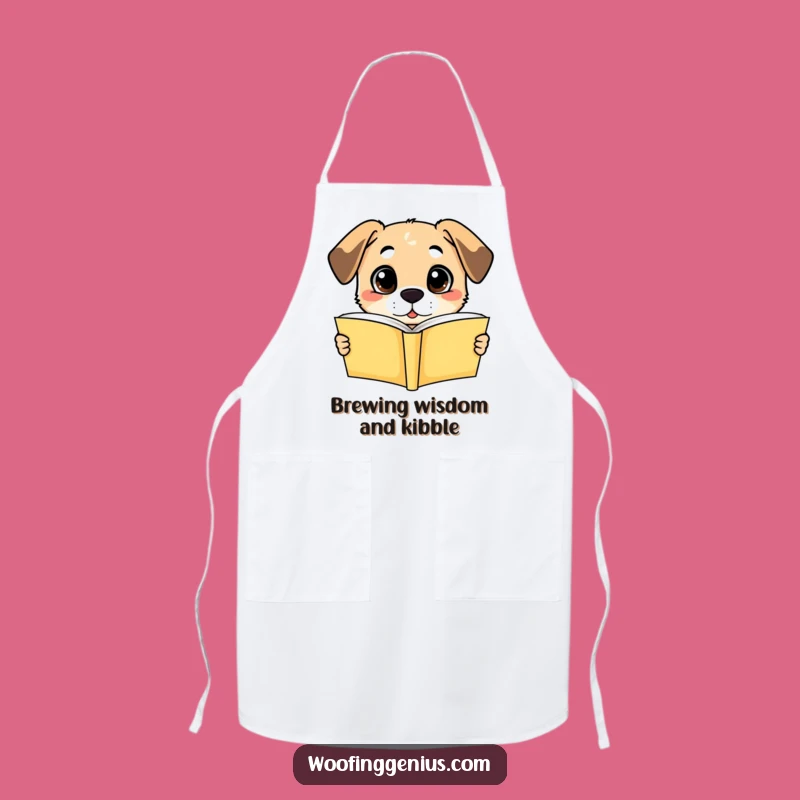 Funny Dog Chef's Kiss Apron: Smart Reader Cook, Perfect Gift!