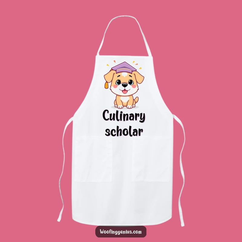 Funny Graduation Dog Idea Apron: Smart Pup Kitchen Gift