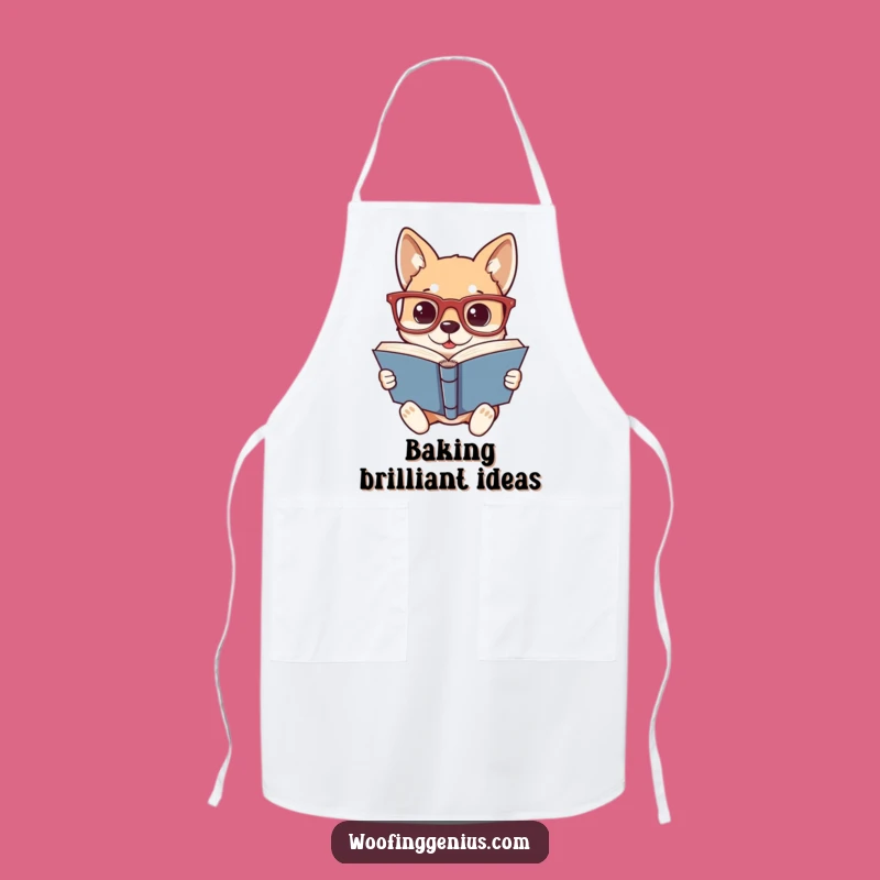 Funny Bookworm Dog Apron - Oversized Glasses, Culinary Reading Gift