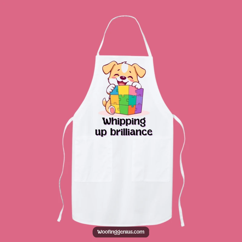 Funny Dog Apron: Cook with Genius Alongside This Puzzle Cube Pup!