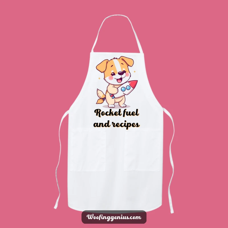 Funny Dog Rocket Apron - Chef's Invention Helper for Space Cooks
