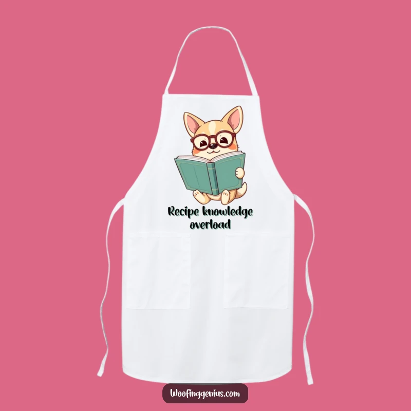 Funny Enlightened Dog Apron: Wise Pup Kitchen Gear, Book Lover Chef Gift