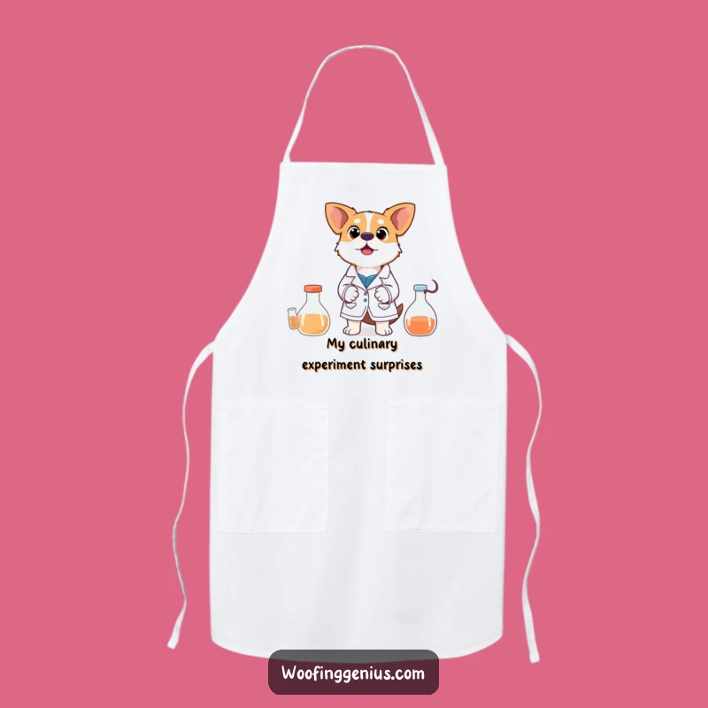 Funny Scientist Dog Apron: Surprised Experiment Pup, Hilarious Kitchen Gift