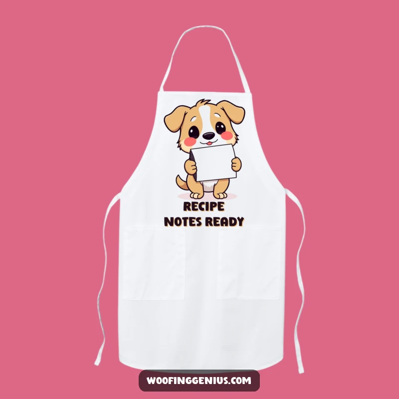Funny Dog Notecard Helper Apron - Hilarious Kitchen Companion Gift