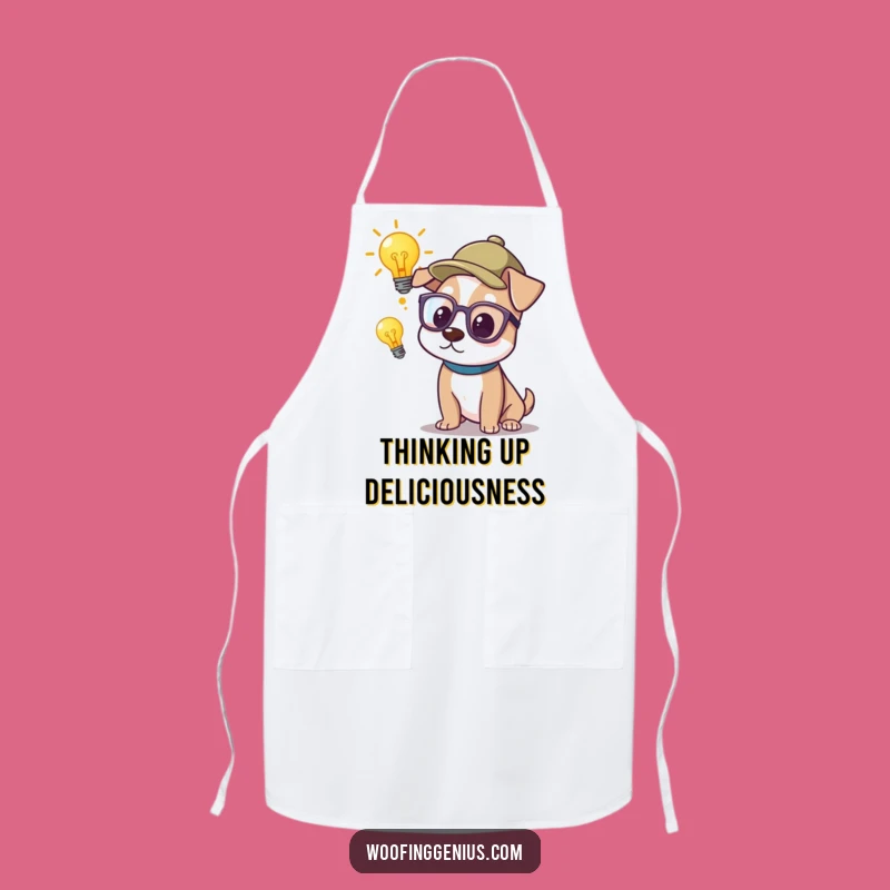 Funny Genius Dog Apron: Smart Pondering Pup, Hilarious Kitchen Gift