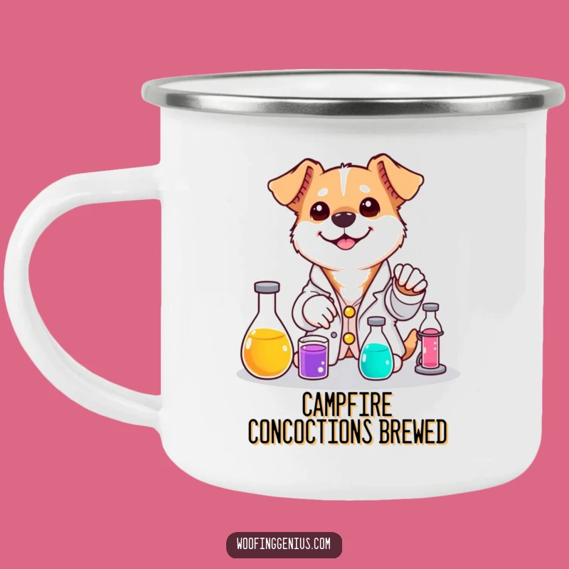 Funny Dog Lab Camping Mug - Outdoor Scientist Drinkware for Campers