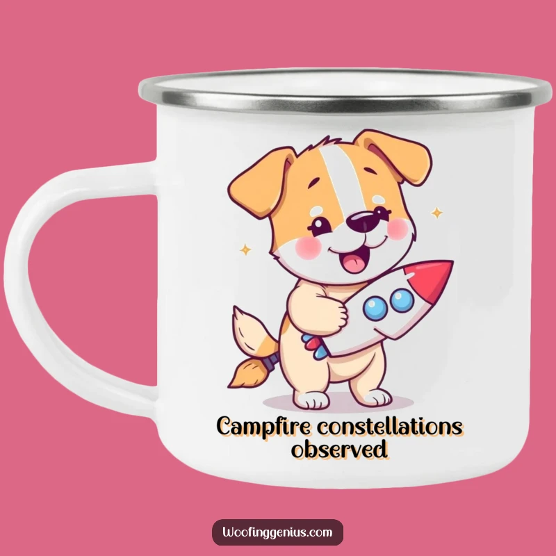 Funny Dog Rocket Camping Mug - Outdoor Space Drinkware for Explorers