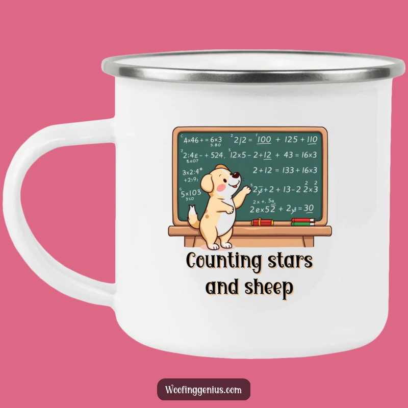 Funny Dog Math Camping Mug - Outdoor Equation Drinkware for Hikers