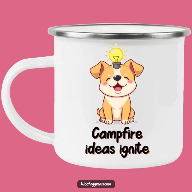Funny Genius Dog Camping Mug - Lightbulb Idea, Outdoor Innovation Gift