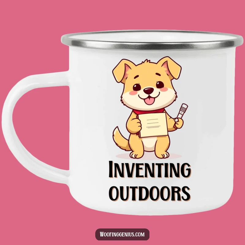 Funny Dog Inventor Camping Mug, Durable Canine Diploma Cup for Outdoor Adventures