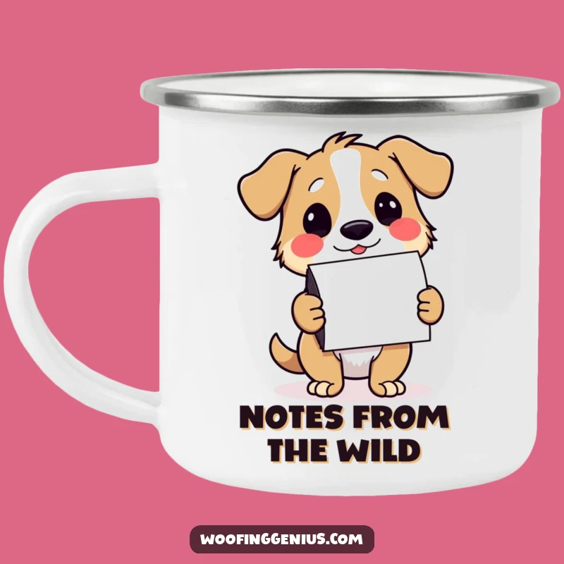 Funny Dog Notecard Campfire Mug - Witty Dog's Hilarious Outdoor Message Gift