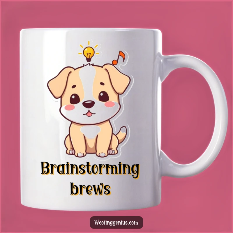 Funny Dog Idea Generator Mug - Hilarious Lightbulb & Music Note Gift