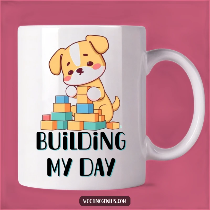Funny Architect Dog Mug: Building Blocks Genius, Perfect Humorous Gift