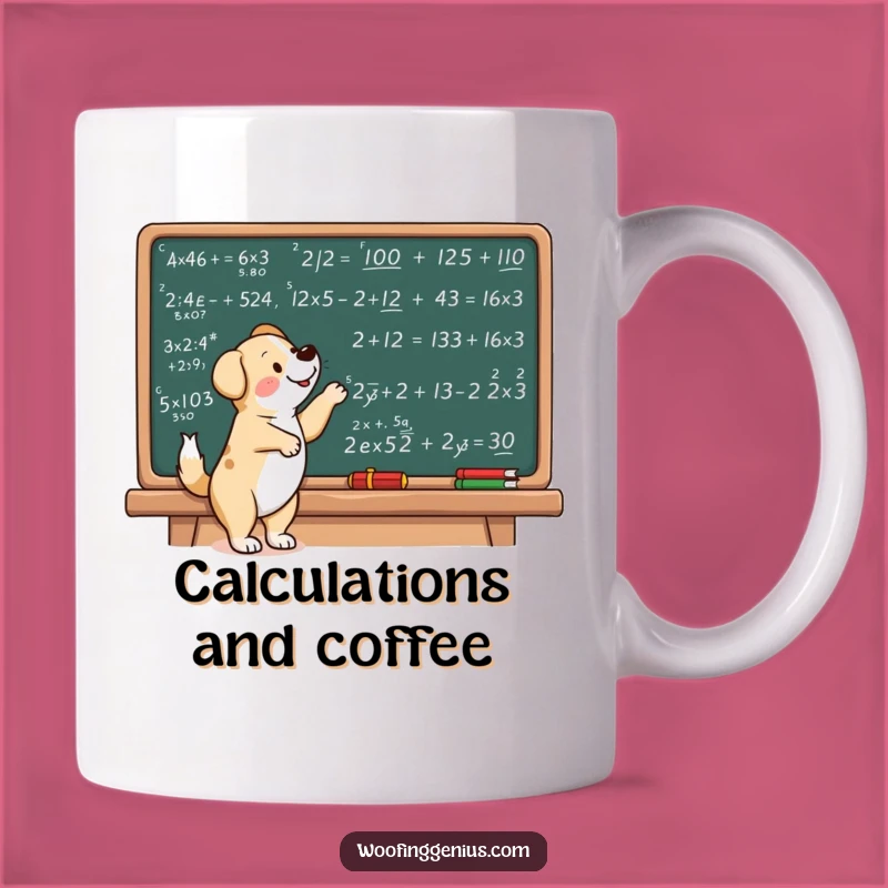 Funny Dog Math Mug - Genius Equation Pointer Gift for Nerds