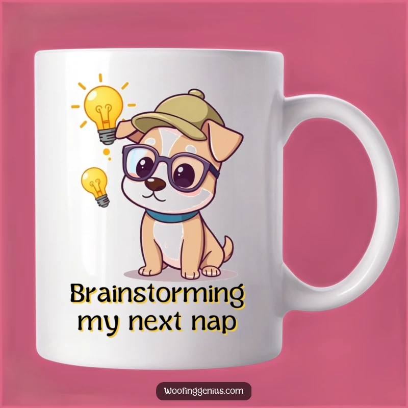 Funny Genius Dog Mug: Smart Dog Pondering Ideas, Perfect Intellectual Gift