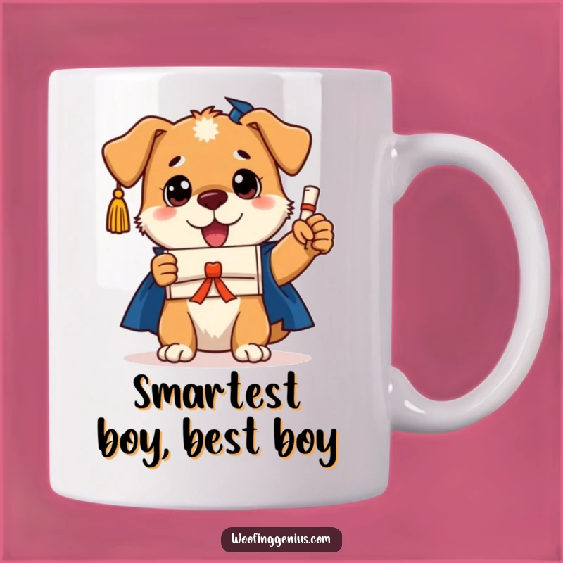 Funny Graduation Dog Mug: Smart Pooch with Diploma Makes a Hilarious Gift