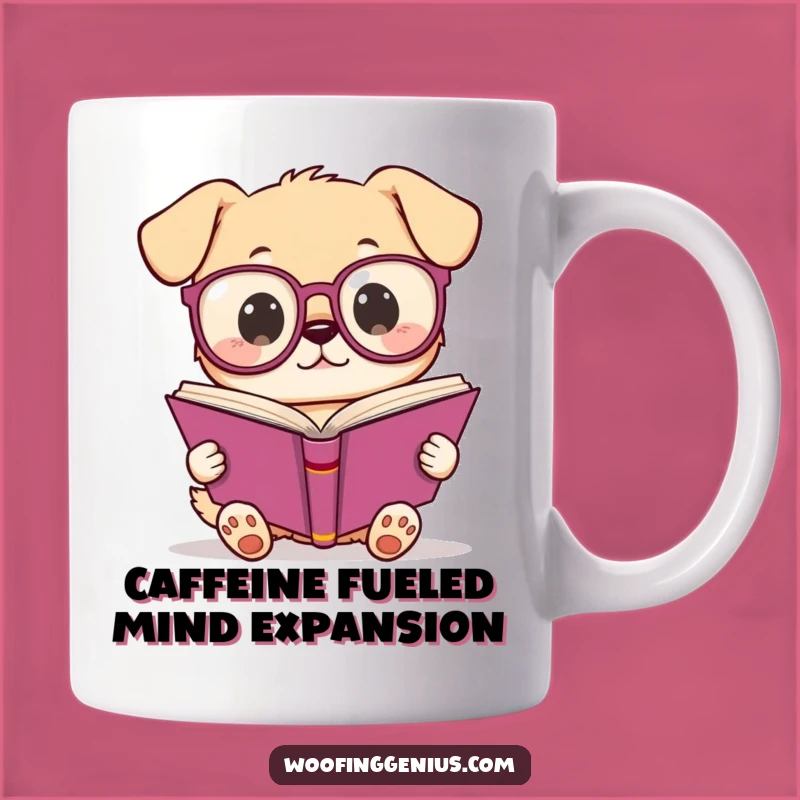 Funny Kawaii Dog Scholar Mug: Adorable intellectual pup makes a hilarious gift for book lovers.