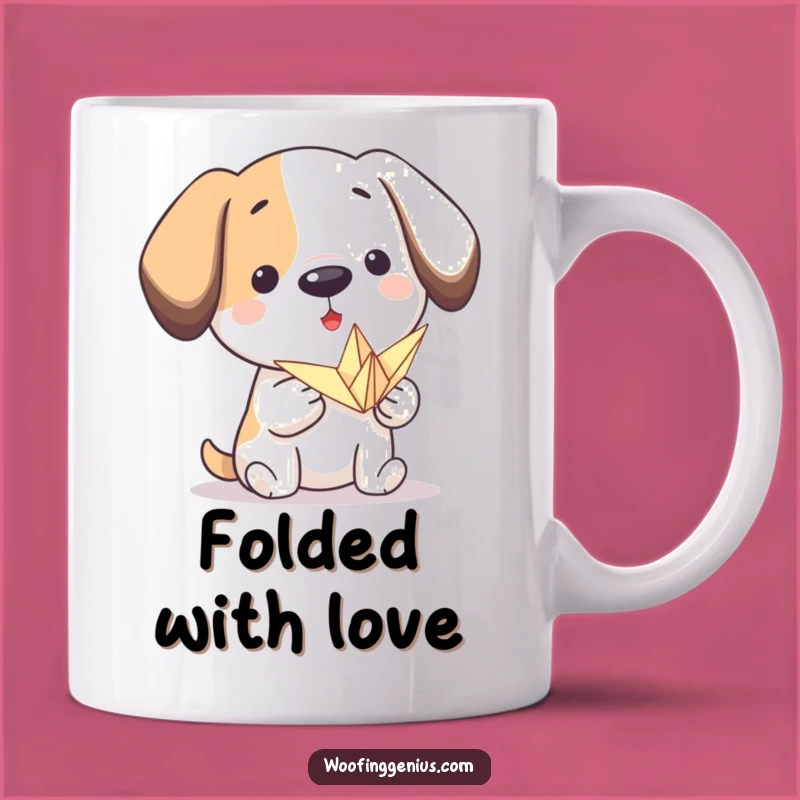 Funny Origami Dog Mug: Artistic Pooch Crafts Paper Crane Hilariously