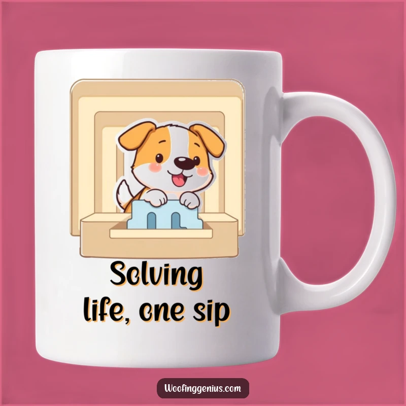 Funny Puzzle Master Dog Mug - Maze Solver, Clever Pup Gift for Brainiacs