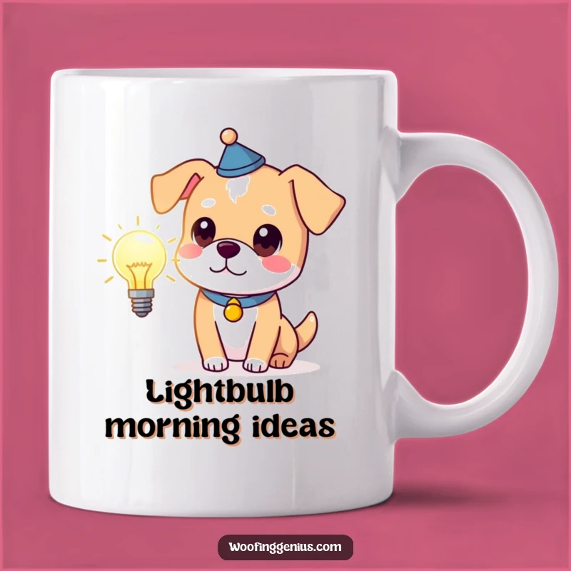Funny Clever Dog Lightbulb Mug - Genius Ideas & Humor Gift for Thinkers