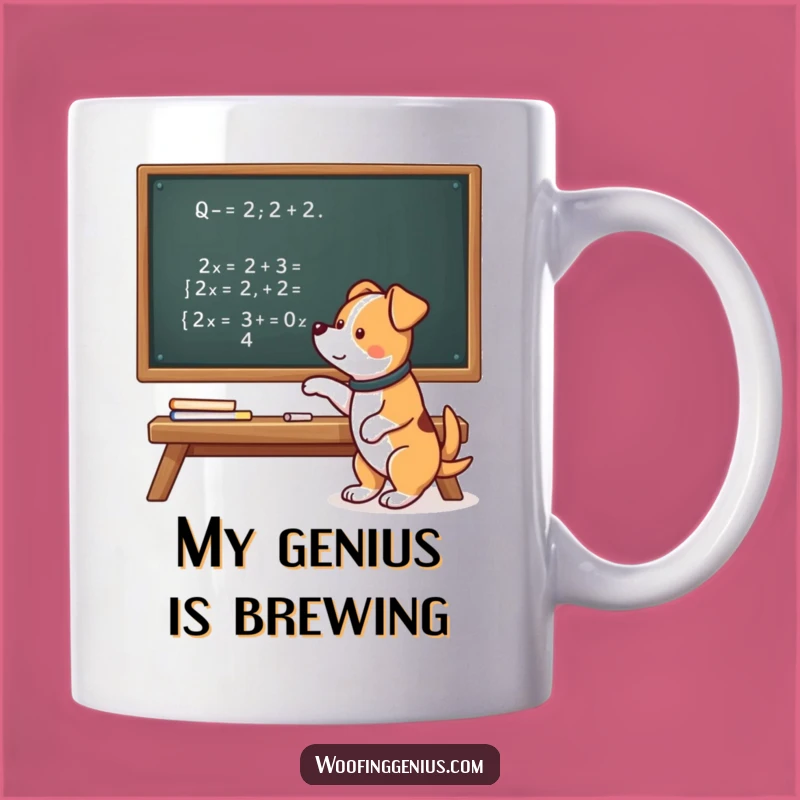 Funny Genius Dog Chalkboard Mug - Smart Pup Equation Gift for Brainiacs!