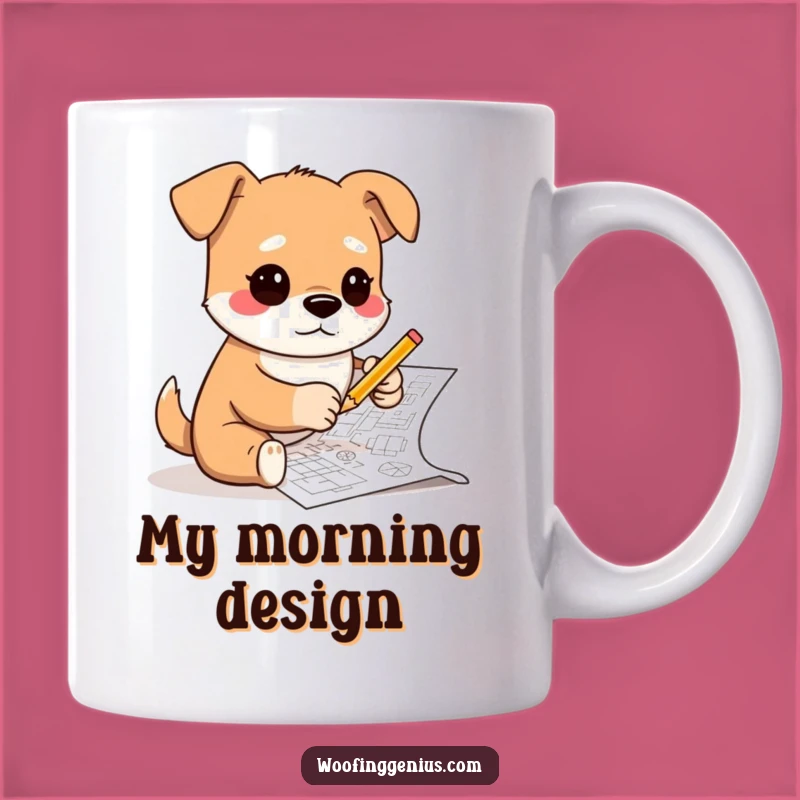 Funny Architect Dog Mug - Creative Pup Designer Gift