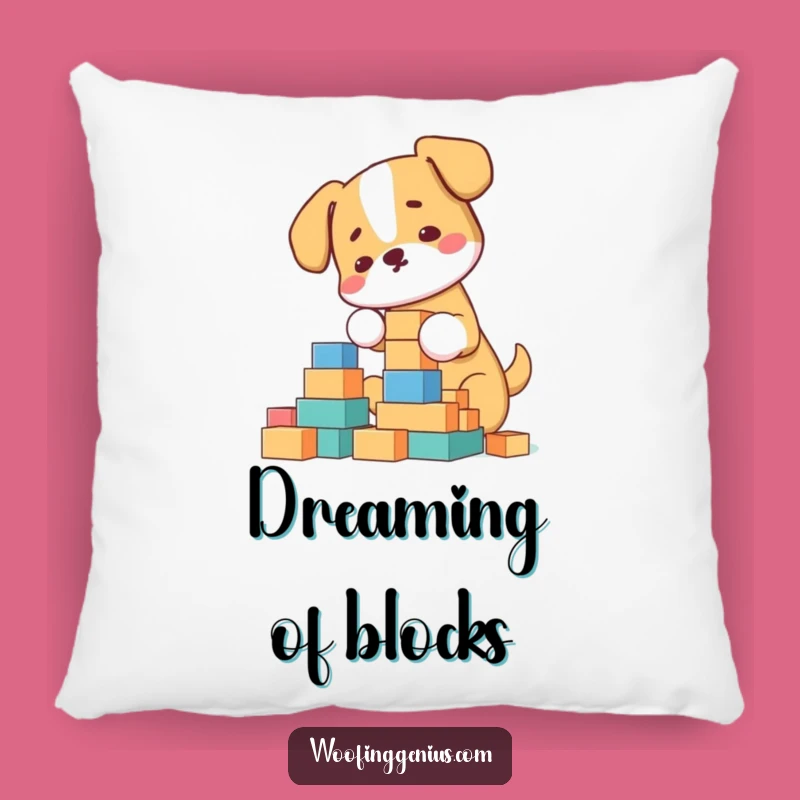 Funny Architect Dog Pillow: Block Structure Decor, Perfect Humorous Gift