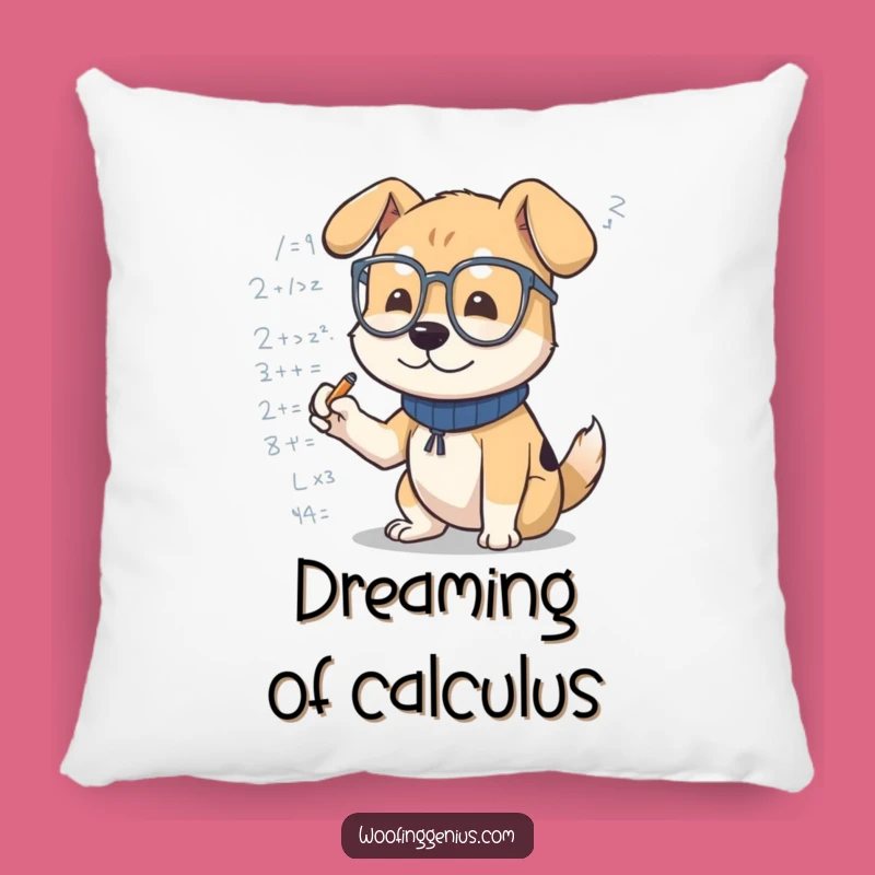 Funny Dog Study Pillow: Spectacled Scholar Comfort, Cozy Gift