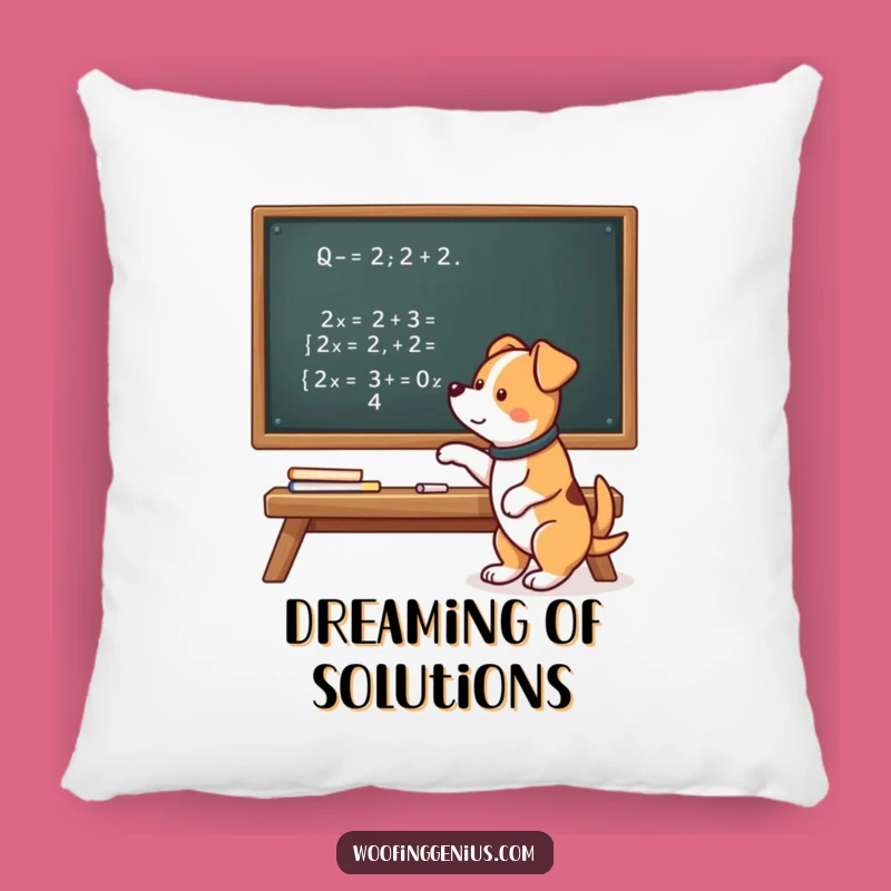 Funny Smart Dog Equation Pillow - Comfy Couch Brain Teaser Gift!