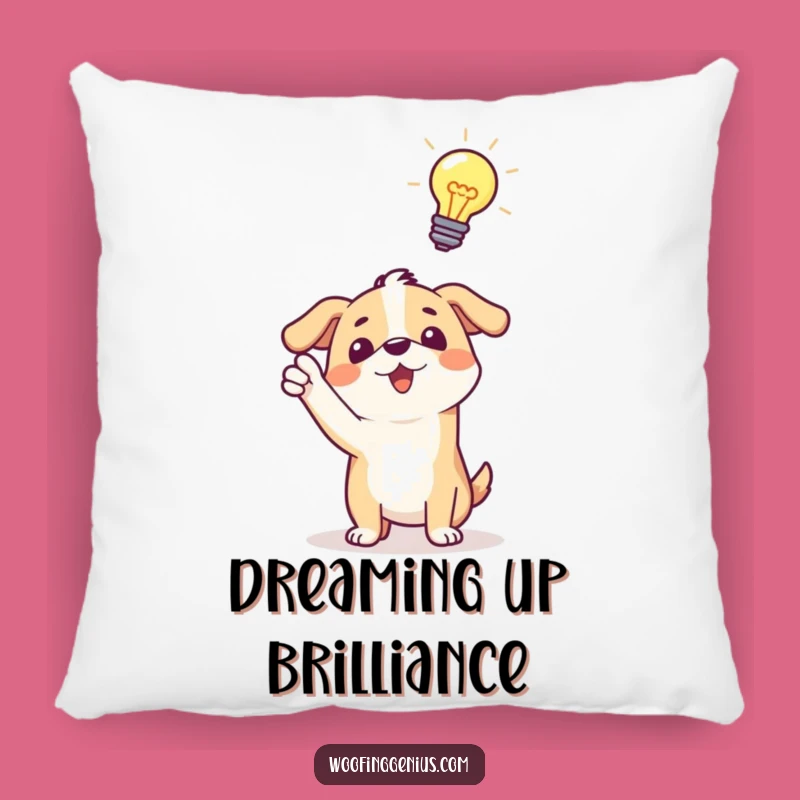 Funny Dog Idea Pillow: Cozy Lightbulb Cushion, Great Gift!