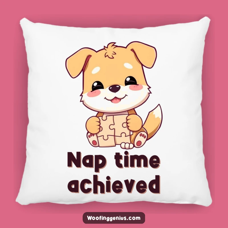 Funny Dog Jigsaw Puzzle Comfort Pillow - Cozy & Hilarious Home Decor Gift