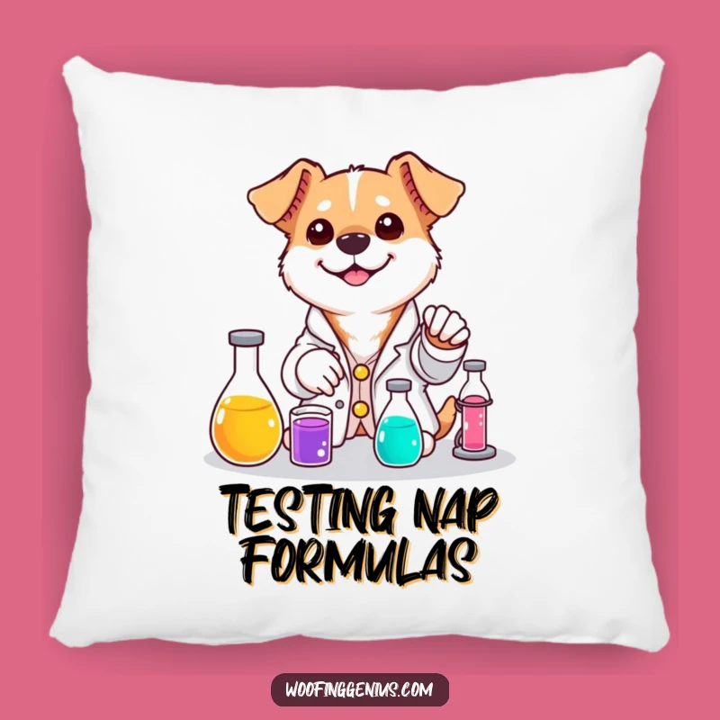 Funny Dog Lab Pillow - Cozy Potion Accent for Study Nooks
