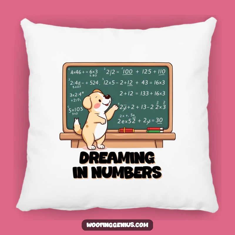 Funny Dog Math Pillow - Cozy Equation Accent for Study Nooks