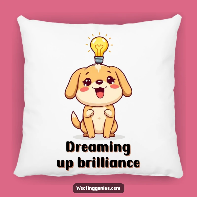 Funny Dog Pillow - Cozy Brilliant Idea Accent for Dog Lovers
