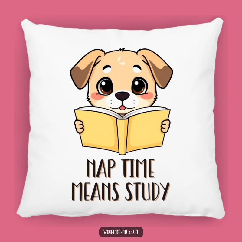 Funny Dog Book Lover Pillow: Cozy Scholar Pooch Cushion, Great Gift!