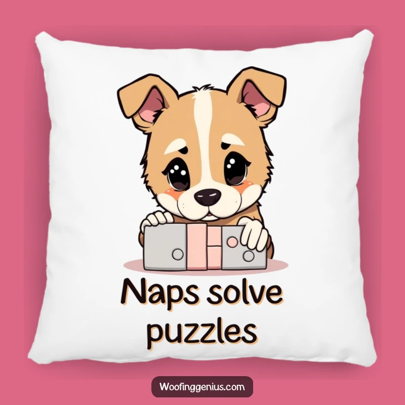 Funny Genius Dog Pillow: Puzzle Contemplation Decor, Perfect Humorous Gift