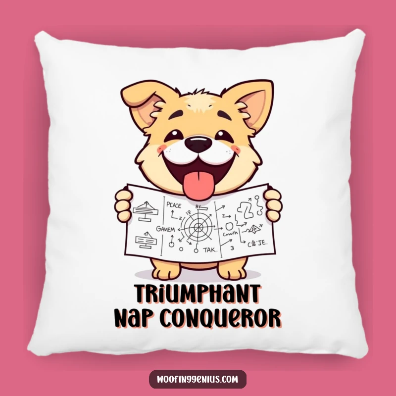 Funny Dog Achievement Pillow: Diagram Whiz Comfort, Cozy Gift