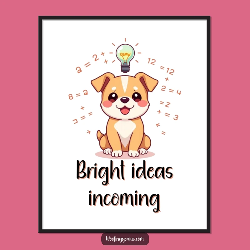 Funny Dog Lightbulb Art: Eureka Equations, Instant Inspiration Gift