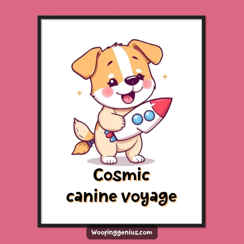 Funny Dog Rocket Digital Art - Eureka Invention Wall Decor