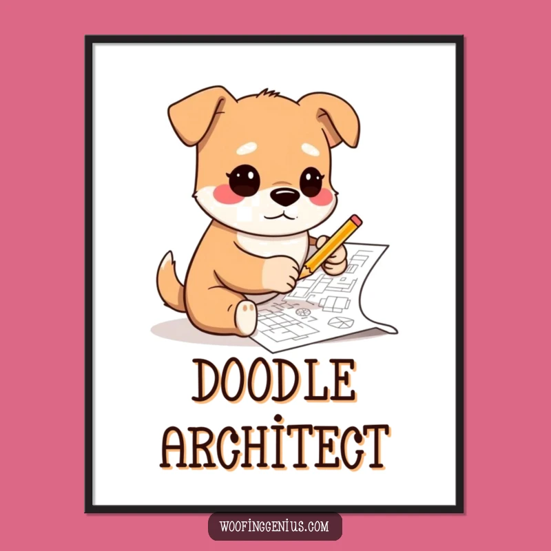 Hilarious Architect Dog Art Print - Creative Canine Decor Gift