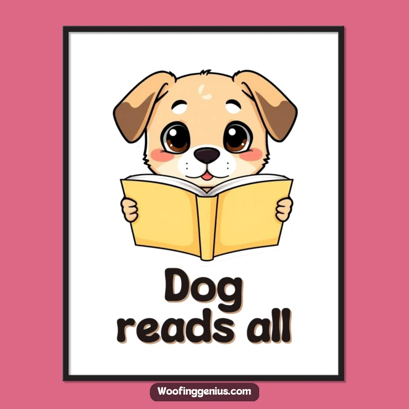 Funny Dog Genius Digital Print: Smart Pooch Wall Art, Perfect Gift!