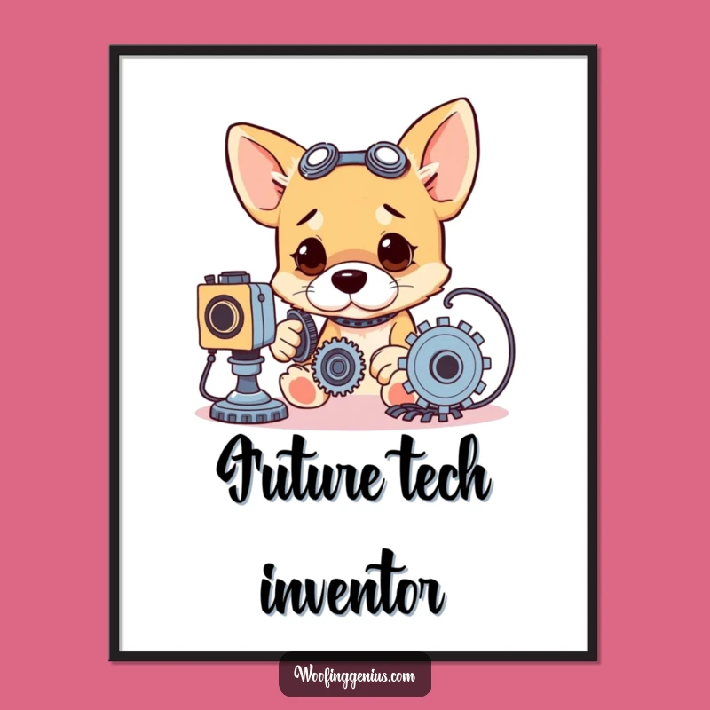 Funny Dog Inventor Digital Print - Instant Canine Genius Decor, Unique Funny Gift
