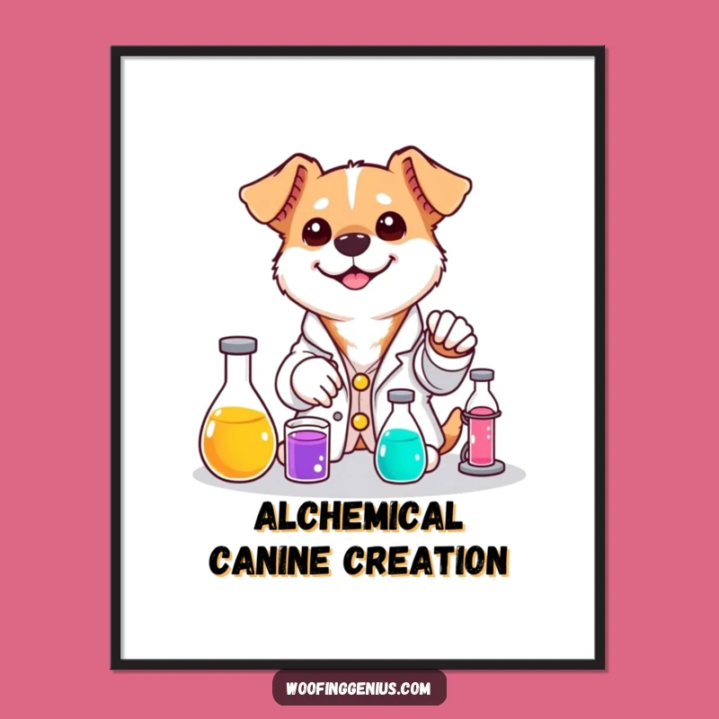 Funny Dog Lab Digital Art - Scientist Potion Wall Decor