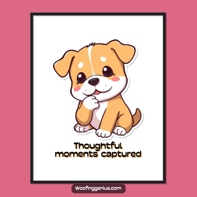 Funny Dog Reflection Art: Pondering Paw, Instant Thoughtful Gift