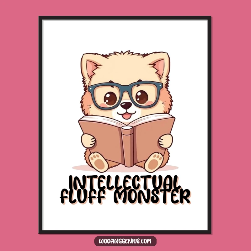 Funny Dog With Glasses Digital Art: Instant Intellectual Decor, Perfect Printable Funny Gift