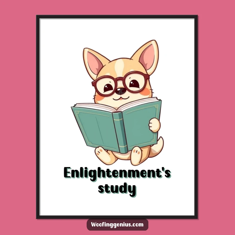 Funny Enlightened Dog Digital Art: Wise Pup Wall Decor, Instant Download