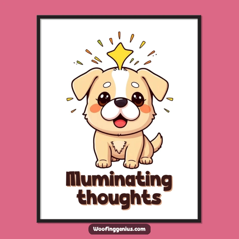 Funny Dog Digital Print: Eureka Moment Art, Whimsical Decor Gift