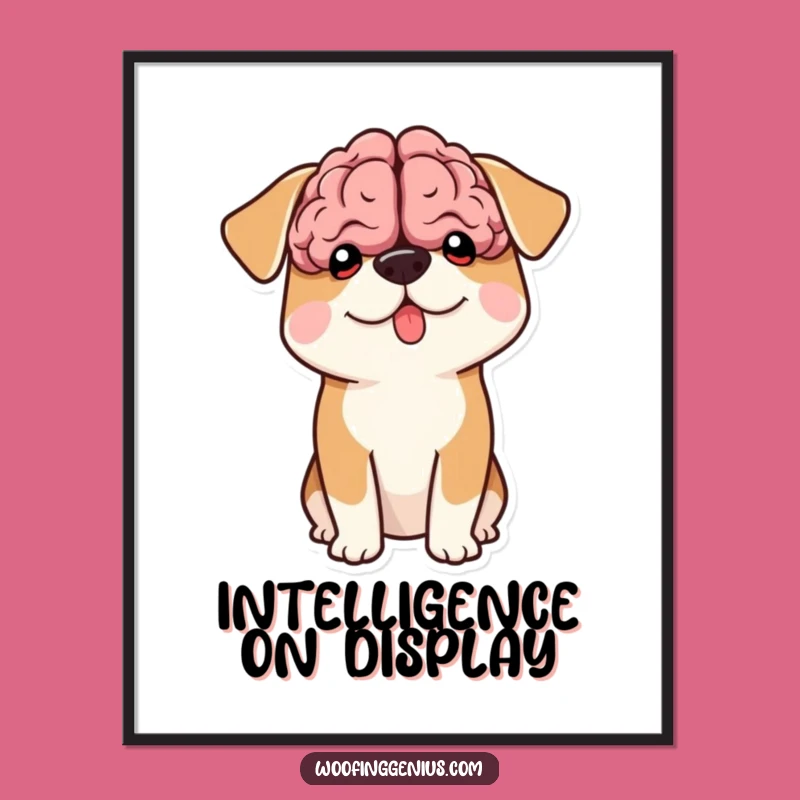 Funny Big Brain Dog Digital Art: Instant Genius Decor, Perfect Printable Funny Gift