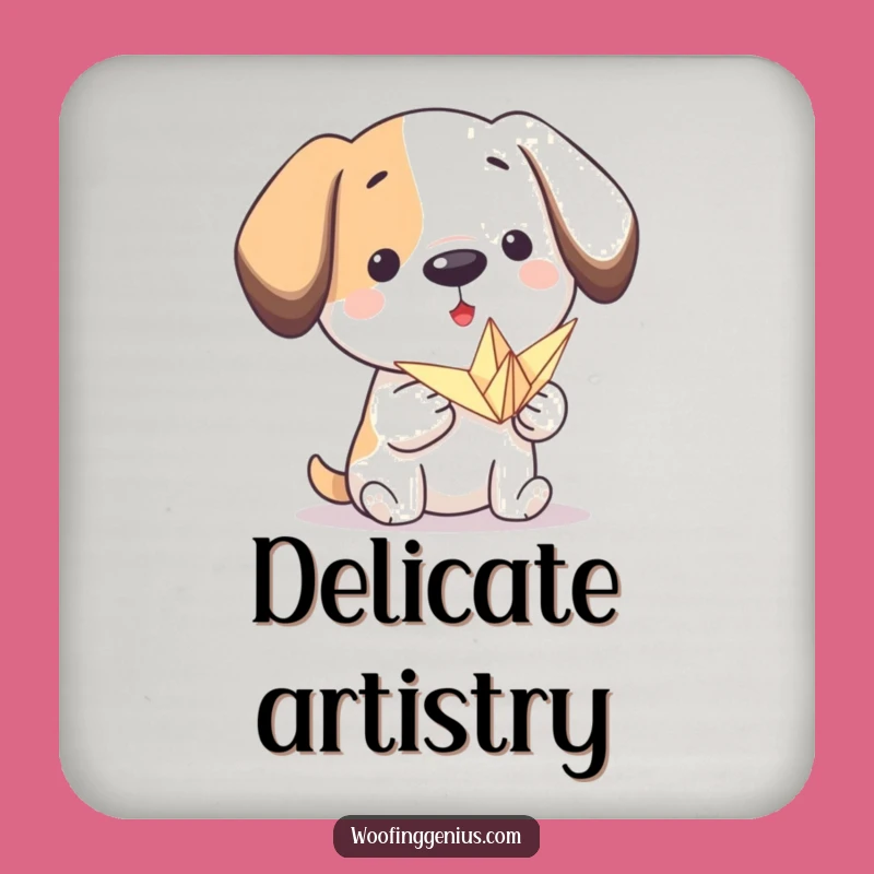 Funny Origami Dog Coaster: Protect Surfaces with Artistic Charm