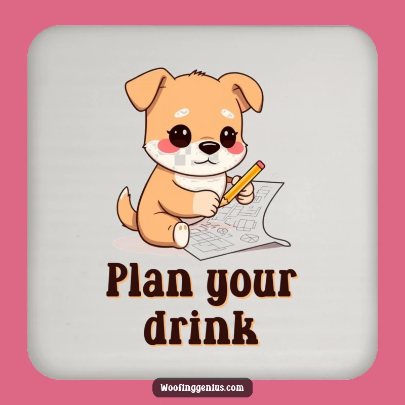 Funny Architect Dog Coaster - Protect Surfaces with Design
